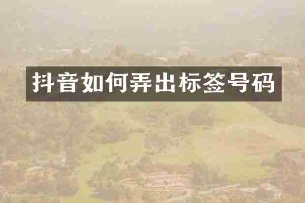 抖音如何弄出标签号码