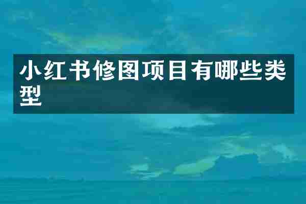小红书修图项目有哪些类型