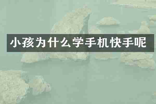 小孩为什么学手机快手呢