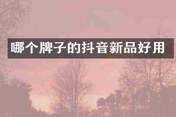 哪个牌子的抖音新品好用