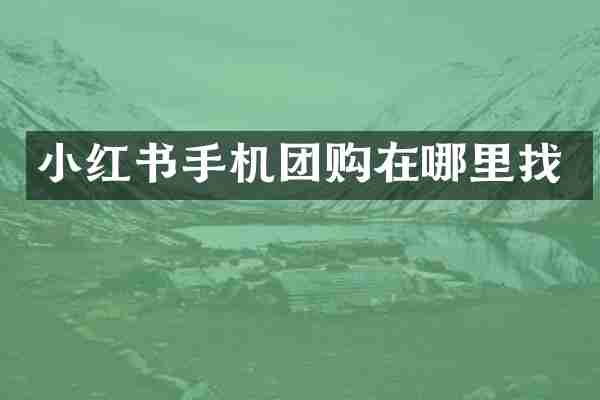 小红书手机团购在哪里找