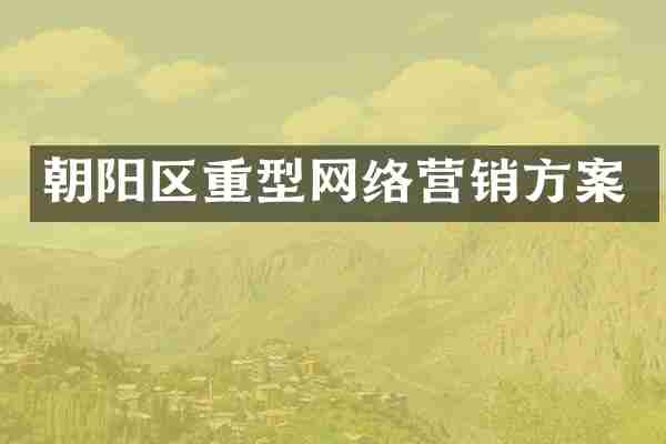 朝阳区重型网络营销方案