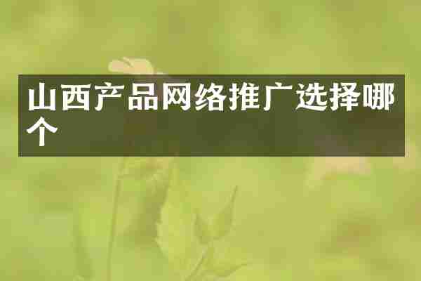 山西产品网络推广选择哪个