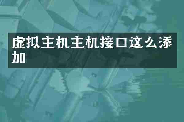 虚拟主机主机接口这么添加