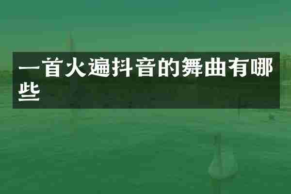 一首火遍抖音的舞曲有哪些