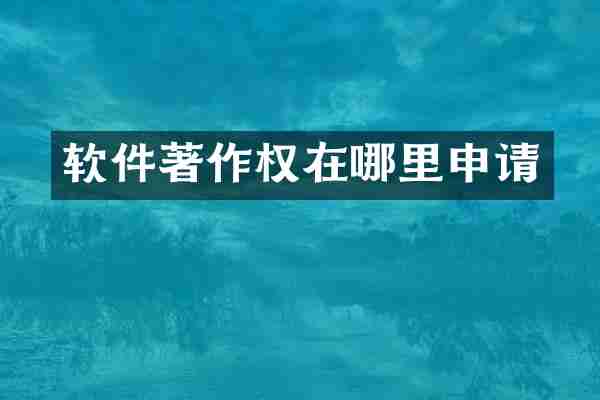 软件著作权在哪里申请