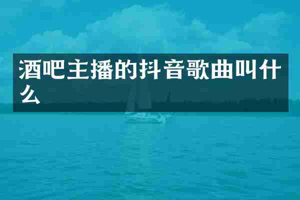 酒吧主播的抖音歌曲叫什么