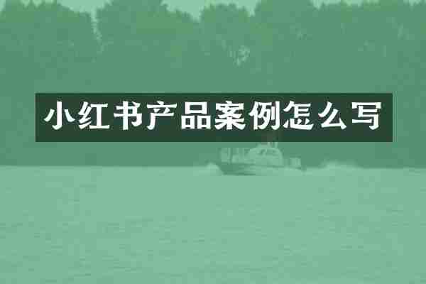 小红书产品案例怎么写