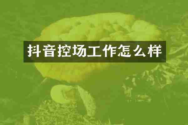 抖音控场工作怎么样