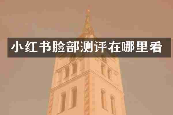 小红书脸部测评在哪里看