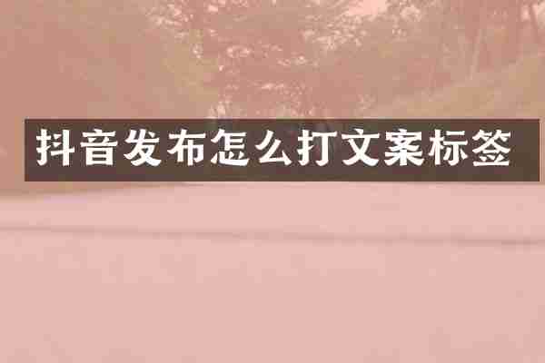 抖音发布怎么打文案标签