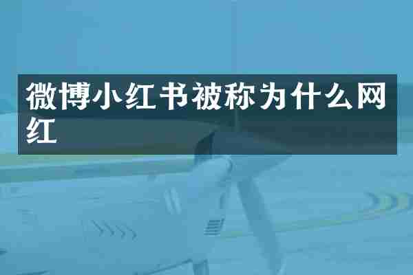 微博小红书被称为什么网红