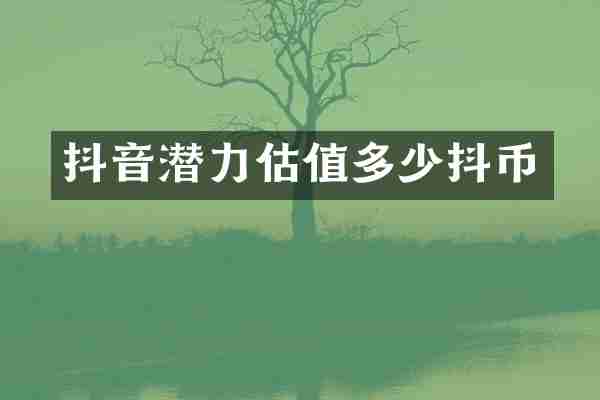 抖音潜力估值多少抖币