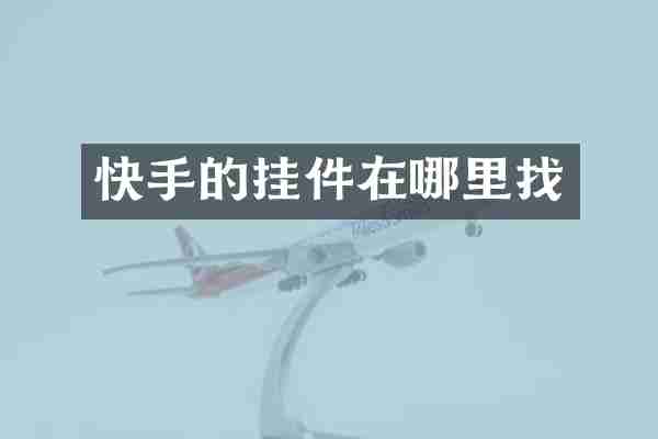 快手的挂件在哪里找