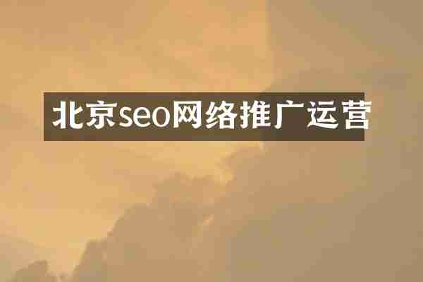 北京seo网络推广运营
