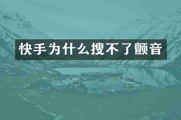 快手为什么搜不了颤音