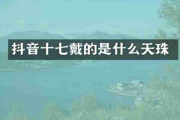 抖音十七戴的是什么天珠