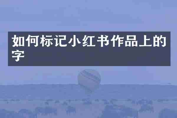 如何标记小红书作品上的字