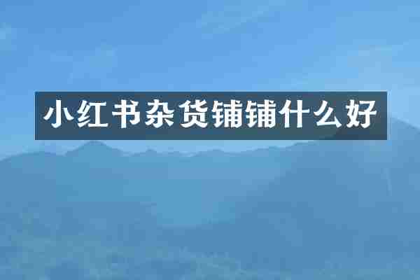小红书杂货铺铺什么好
