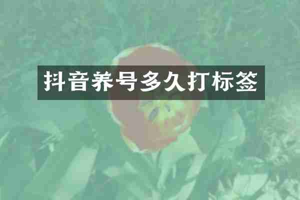 抖音养号多久打标签