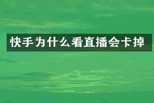 快手为什么看直播会卡掉