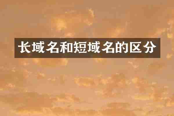 长域名和短域名的区分
