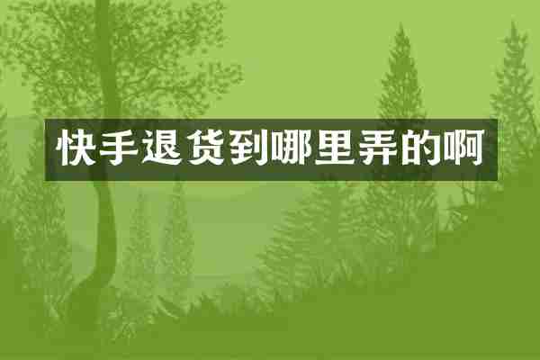 快手退货到哪里弄的啊