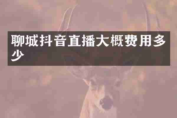 聊城抖音直播大概费用多少