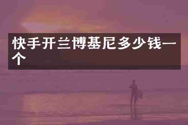 快手开兰博基尼多少钱一个