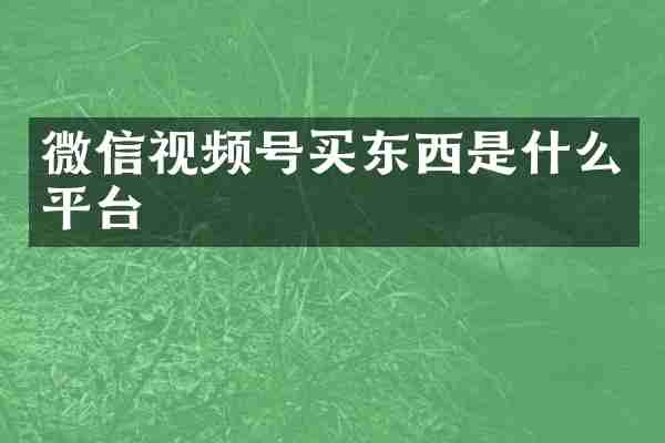微信视频号买东西是什么平台
