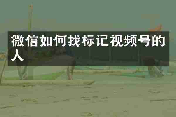 微信如何找标记视频号的人