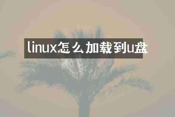 linux怎么加载到u盘