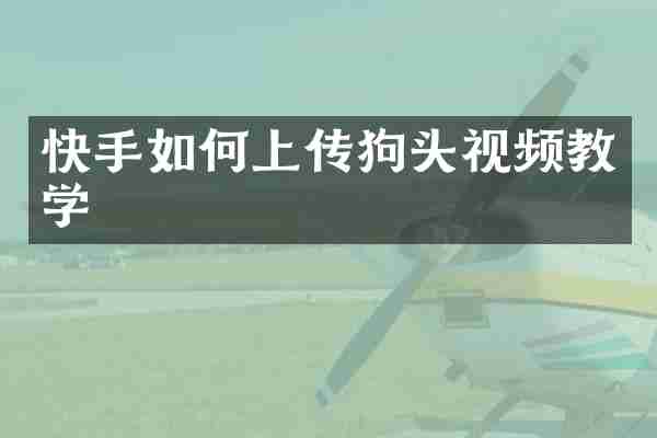 快手如何上传狗头视频教学