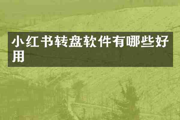 小红书转盘软件有哪些好用