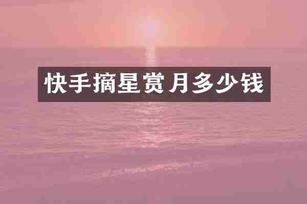 快手摘星赏月多少钱