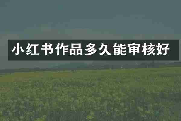 小红书作品多久能审核好