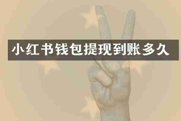 小红书钱包提现到账多久