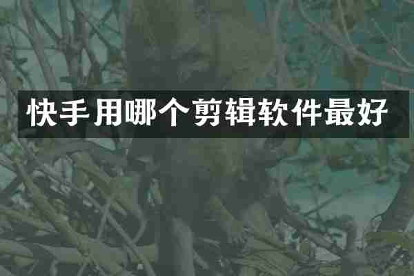 快手用哪个剪辑软件最好