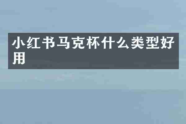 小红书马克杯什么类型好用
