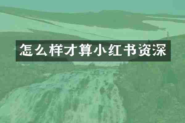 怎么样才算小红书资深