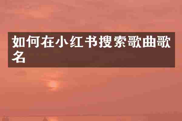 如何在小红书搜索歌曲歌名