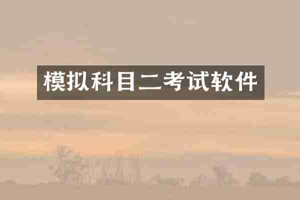 模拟科目二考试软件
