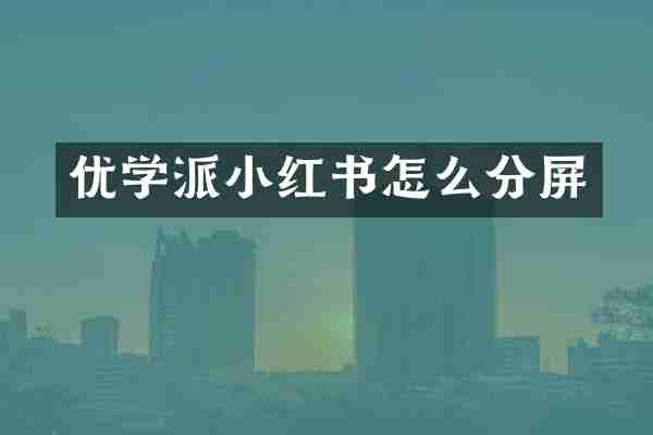 优学派小红书怎么分屏