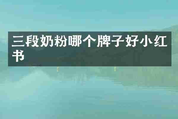 三段奶粉哪个牌子好小红书