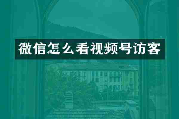 微信怎么看视频号访客