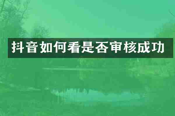 抖音如何看是否审核成功