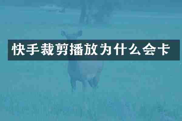 快手裁剪播放为什么会卡