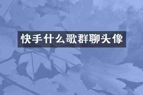 快手什么歌群聊头像