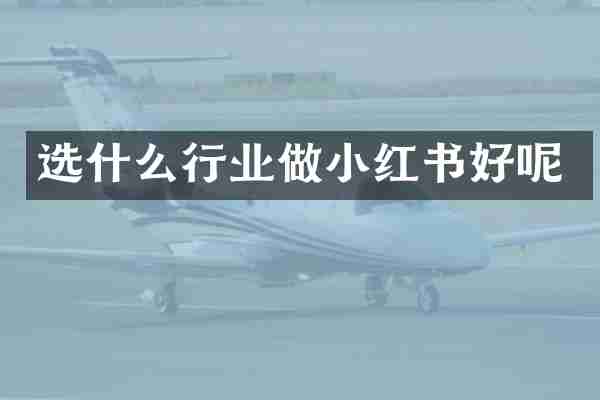 选什么行业做小红书好呢