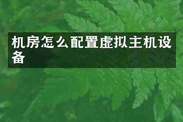 机房怎么配置虚拟主机设备